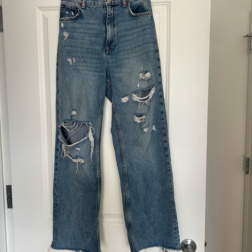Zara Distressed Blue Jeans